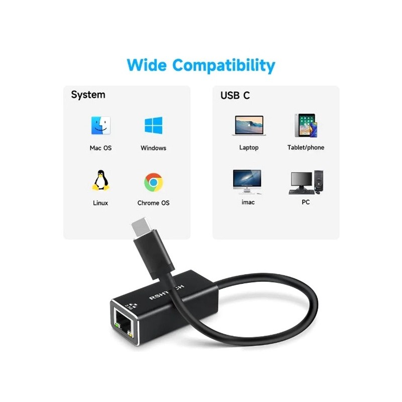 USB C to 2.5 Gbps Ethernet Adapter