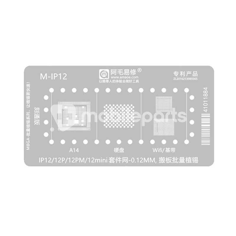 AMOE M-IP12 0.12MM Stencil iPhone 12 - 12 Pro - 12 Pro Max - 12 Mini
