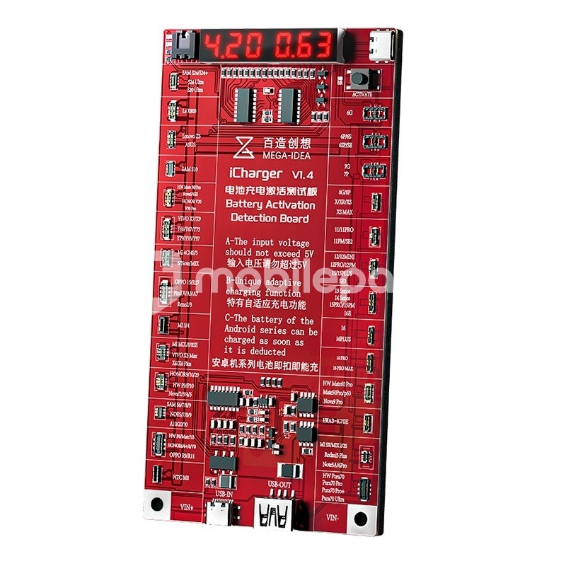 QIANLI MEGA-IDEA  iCharger V1.4 Battery Charging Activation Test Board for iPhone 6-16Pro Max-Android