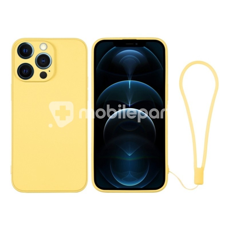 Silicone Case Yellow + Wrist Strap iPhone 12 Pro Max