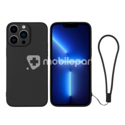 Silicone Case Black + Wrist Strap iPhone 13 Pro