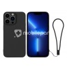 Silicone Case Black + Wrist Strap iPhone 13 Pro