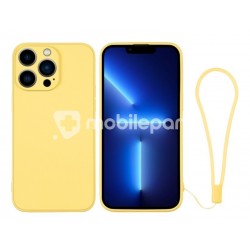 Silicone Case Yellow + Wrist Strap iPhone 13 Pro