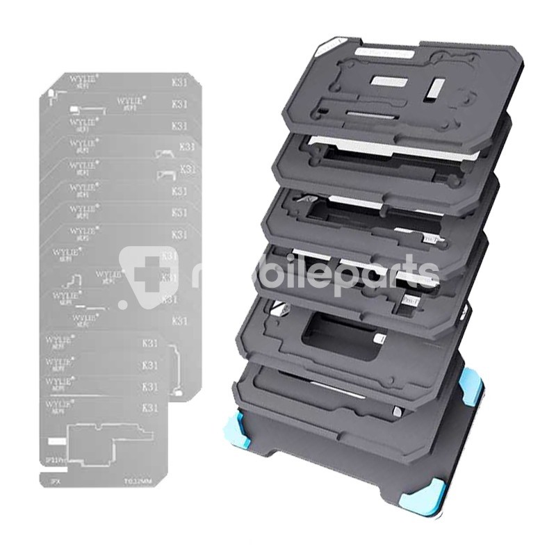 WYLIE K31 Middle Frame Reballing Platform Stencil Tin Mesh Kits iPhone X-17 Pro Max