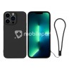 Silicone Case Black + Wrist Strap iPhone 13 Pro Max