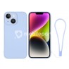 Silicone Case Light Blue + Wrist Strap iPhone 14