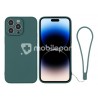 Silicone Case Dark Green + Wrist Strap iPhone 14 Pro