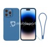 Silicone Case Blue + Wrist Strap iPhone 14 Pro
