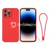 Silicone Case Red + Wrist Strap iPhone 14 Pro Max