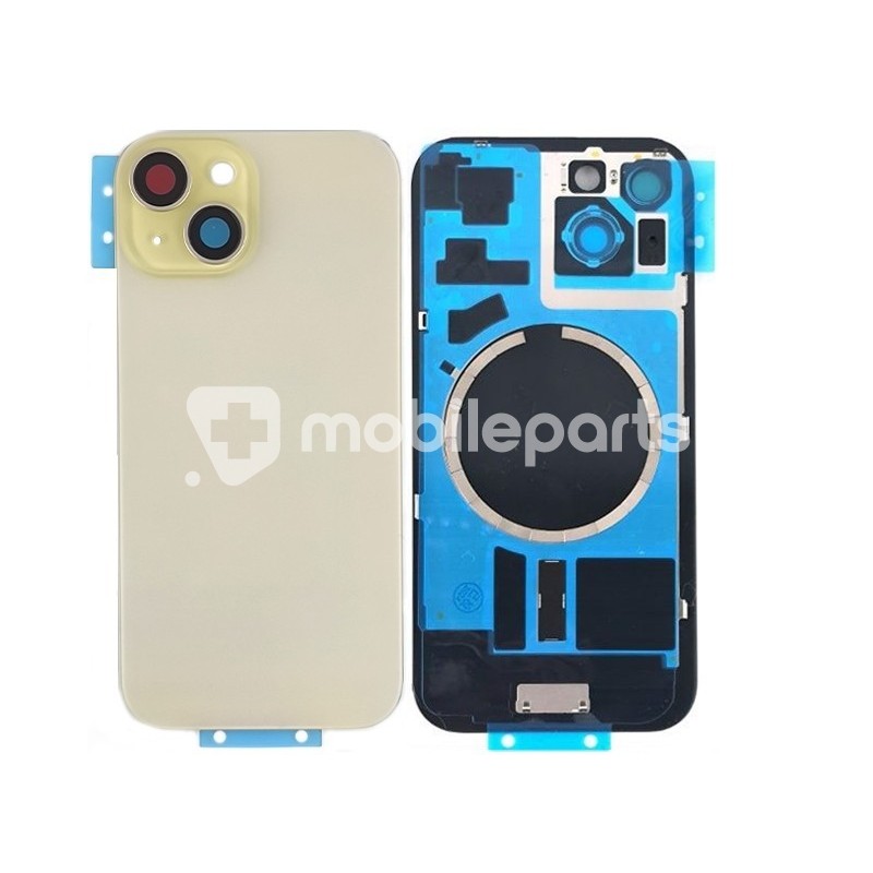 Rear Cover Yellow + Holder + Magnetism Ring iPhone 15 No Logo