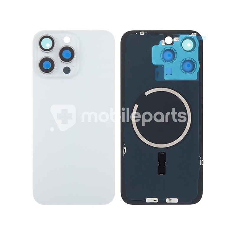 Rear Cover White Titanium + Magnetism Ring + Camera Lens iPhone 15 Pro Max