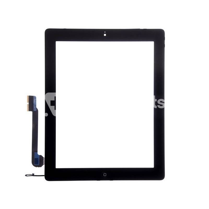 Touch Screen Black + Home Button Full + Adhesive iPad 4