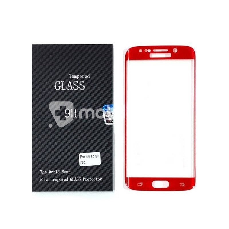 Premium Tempered Glass Protector Red Samsung SM-G925 S6 Edge