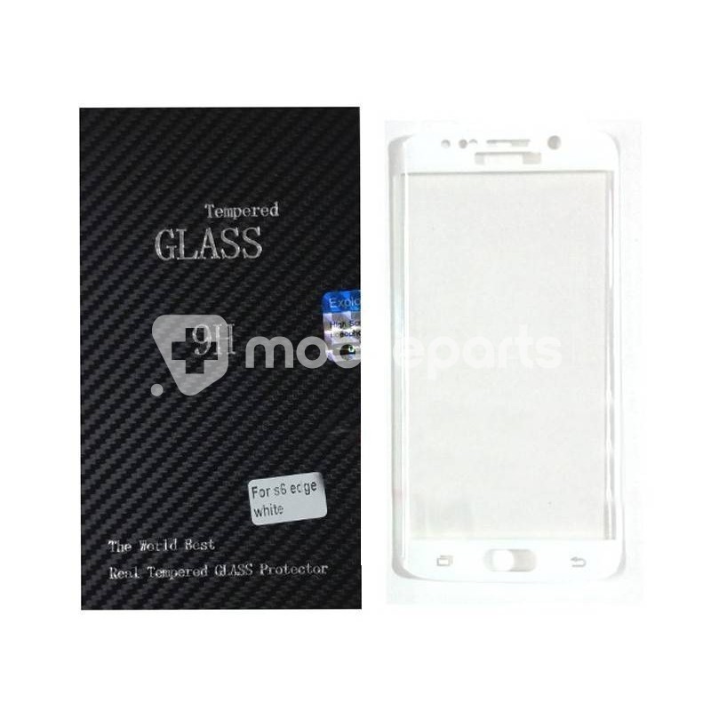 Premium Tempered Glass Protector White Samsung SM-G925 S6 Edge
