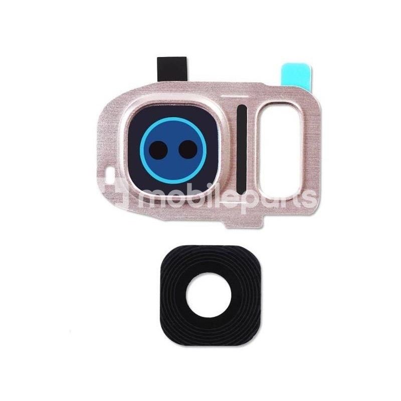 Samsung SM-G935 S7 Edge White Version Glass Lens + Camera Frame