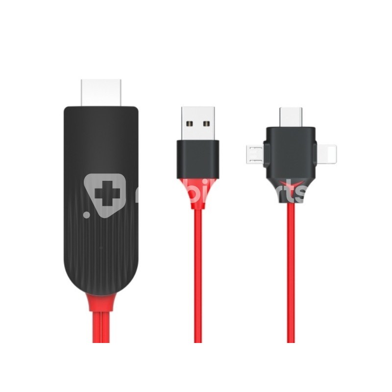 Cable Transmitter Lightning Lightning - Type C - Micro USB to HDMI