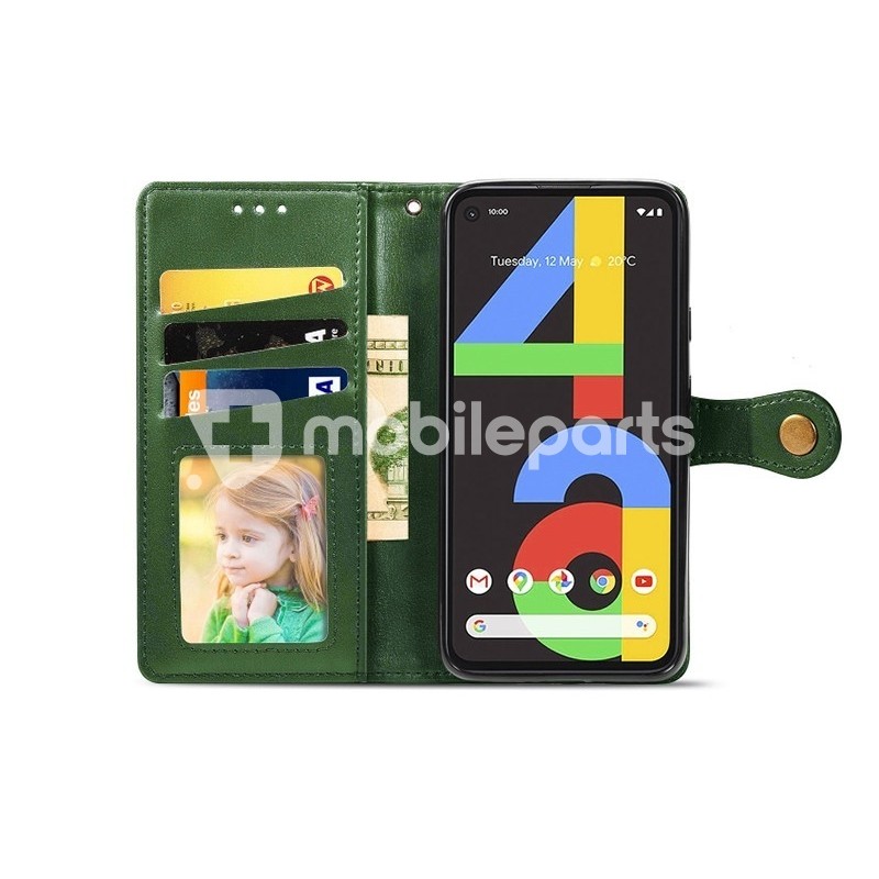 Magnetic Leather Case Dark Green Google Pixel 4A