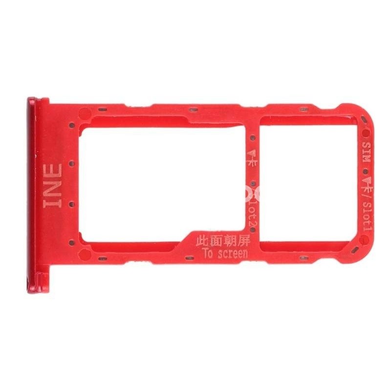 Sim Card + Micro SD Tray Red Huawei P Smart+ INE-LX1