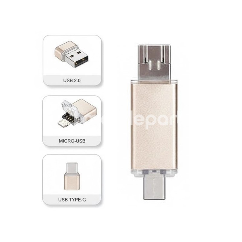 32GB USB-C 3-in-1 OTG Flash Drive Phone and PC