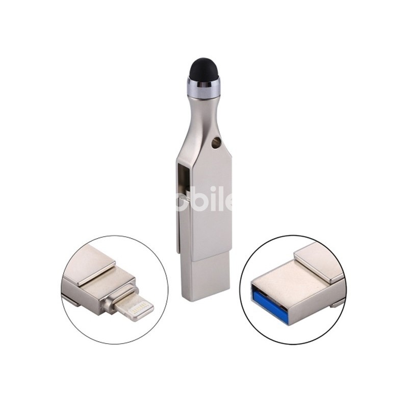 2in1 USB 2.0 e 8 Pin 16GB Flash Drive + Stylus Pen