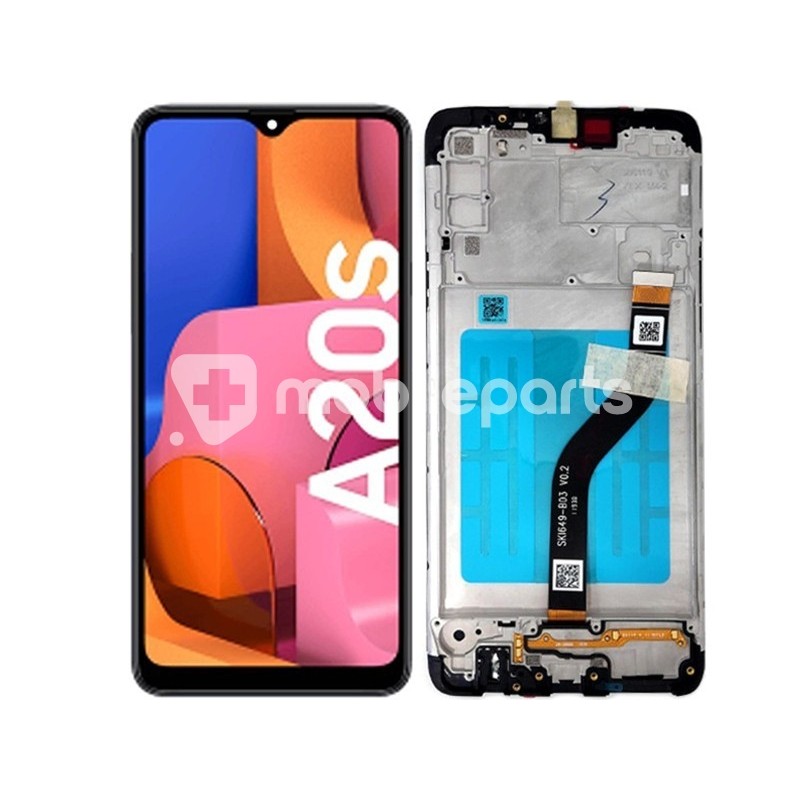 Display Touch + Frame Black Samsung SM-A207 A20S Ori