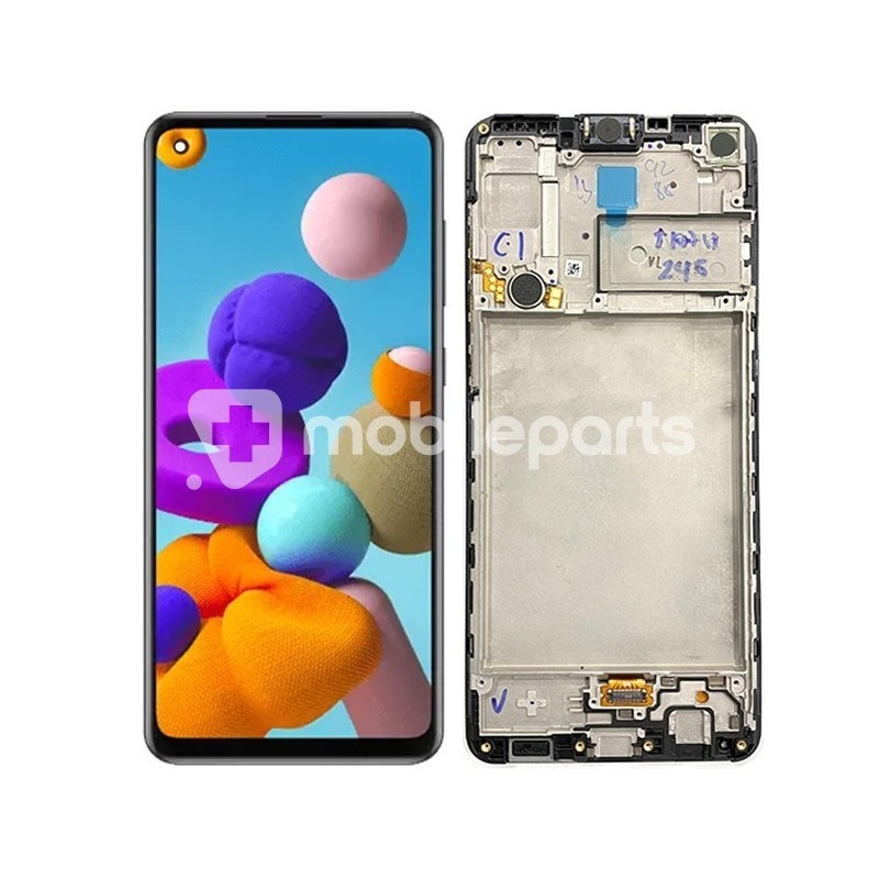 Display Touch Black + Frame Samsung SM-A217 A21s Ori