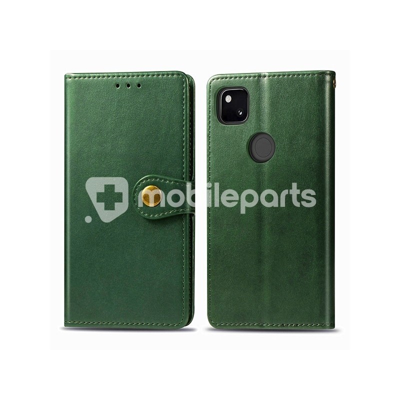 Magnetic Leather Case Dark Green Google Pixel 4A