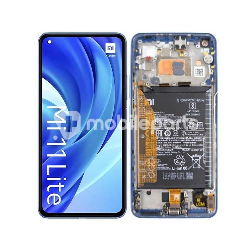 LCD + Frame Blue + Battery Xiaomi Mi 11 Lite - 11 Lite 5G (PULLED)