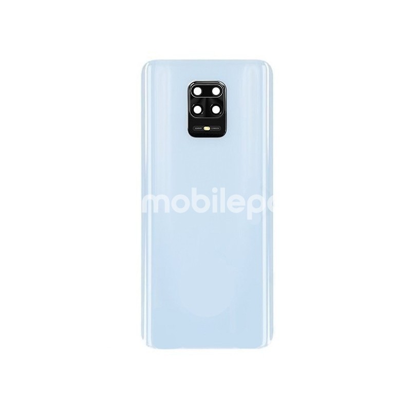 Rear Cover White + Camera Lens Xiaomi Redmi Note 9 Pro No Logo