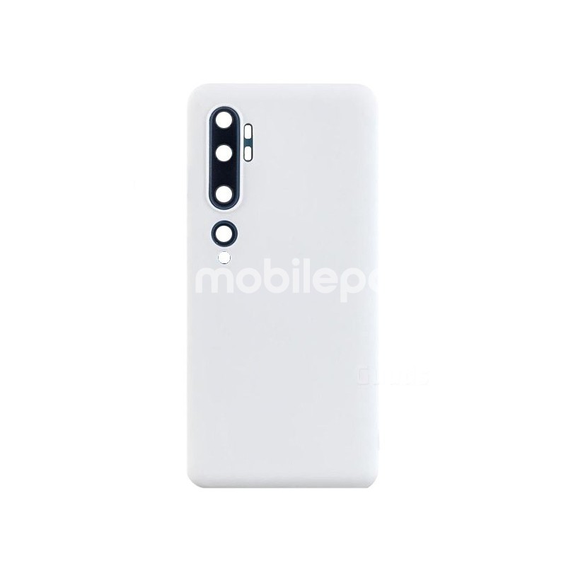 Rear Cover White + Camera Lens Xiaomi Mi Note 10 - 10 Pro No Logo