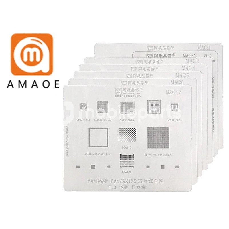 Amaoe BGA Reballing Stencil MAC 7 in 1