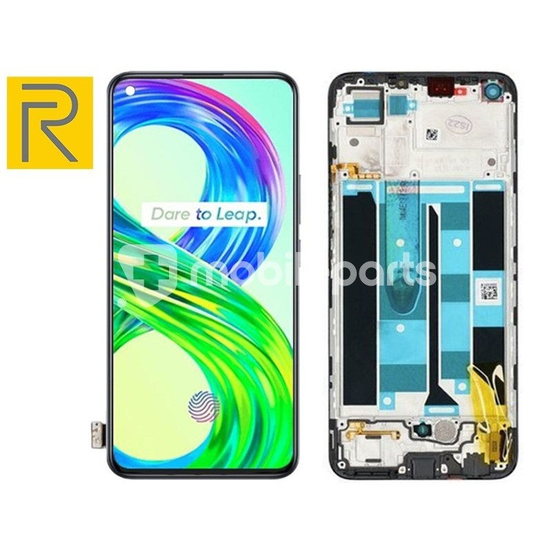 Display Touch + Frame Black Realme 8 4G RMX3085 Ori