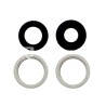 Set 4 Pcs Rear Camera Lens + Frame White iPhone 13