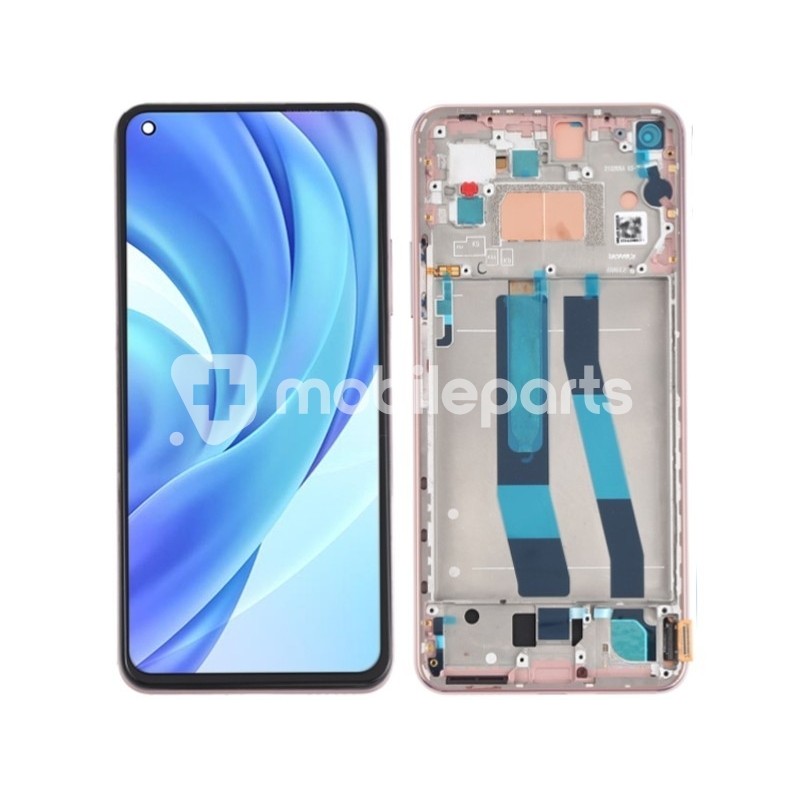 Display Touch + Frame Peach Pink Xiaomi Mi 11 Lite (Pulled)