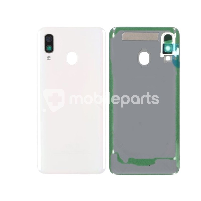 Rear Cover White + Camera Lens Samsung SM-A405F A40 No Logo