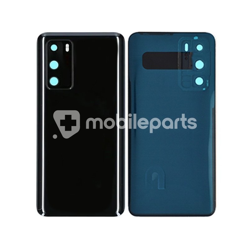 Rear Cover Black + Camera Lens Huawei P40 No Logo