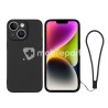 Silicone Case Black + Wrist Strap iPhone 14