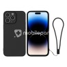 Silicone Case Black + Wrist Strap iPhone 14 Pro