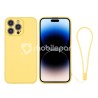 Silicone Case Yellow + Wrist Strap iPhone 14 Pro
