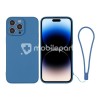 Silicone Case Blue + Wrist Strap iPhone 14 Pro Max