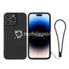 Silicone Case Black + Wrist Strap iPhone 14 Pro Max
