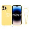 Silicone Case Yellow + Wrist Strap iPhone 14 Pro Max