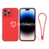 Silicone Case Red + Wrist Strap iPhone 14 Pro Max