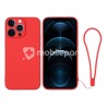 Silicone Case Red + Wrist Strap iPhone 12 Pro Max