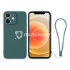 Silicone Case Dark Green + Wrist Strap iPhone 12