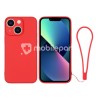 Silicone Case Red + Wrist Strap iPhone 13 Mini