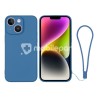 Silicone Case Blue + Wrist Strap iPhone 14 Plus