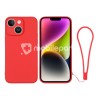 Silicone Case Red + Wrist Strap iPhone 14 Plus