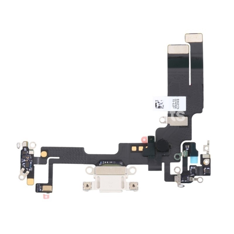 Charging Connector Flex Cable White iPhone 14 (PULLED)