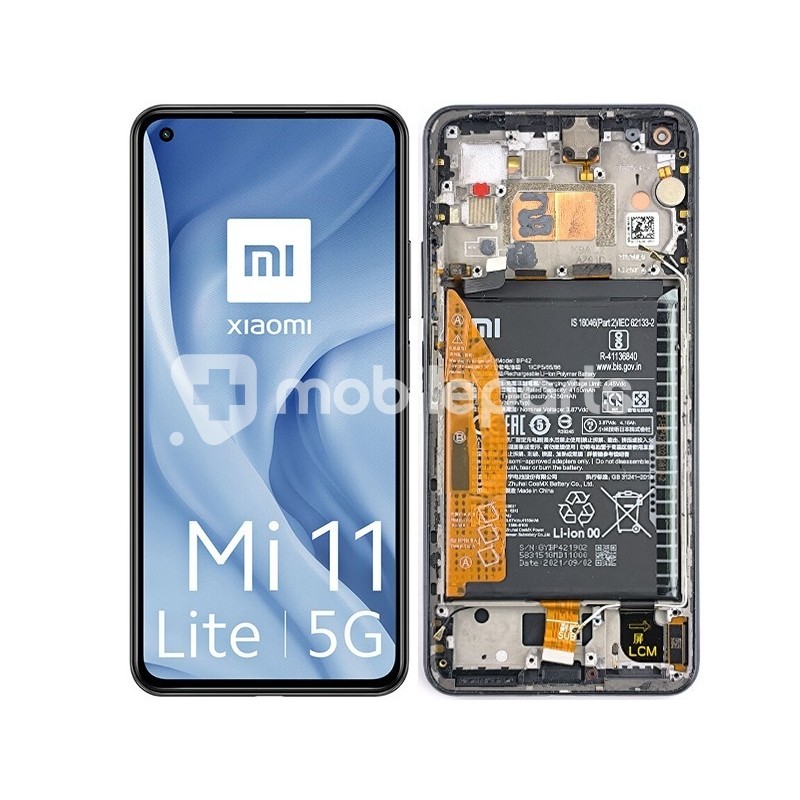 LCD + Frame Black + Batteria Xiaomi Mi 11 Lite - 11 Lite 5G (PULLED)